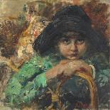 Thoughtful Child (Oil on Canvas)-Vicenzo Irolli-Giclee Print