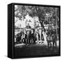 Viceregal Staff and His Daughter Taking Part in the Elephant Procession, Delhi, India, 1900s-H & Son Hands-Framed Stretched Canvas