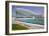 Viceroy Hotel and Formula 1 Racetrack, Yas Island, Abu Dhabi, United Arab Emirates, Middle East-Frank Fell-Framed Photographic Print