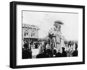 Viceroy Lord Curzon and Lady Curzon Entering into Delhi on an Elephant-null-Framed Photographic Print