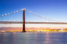 Lisbon Cityscape and the 25 De Abril Bridge, Portugal-vichie81-Photographic Print