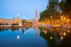 Notre Dame Cathedral with Paris Cityscape  Panorama at Dusk, France-vichie81-Photographic Print