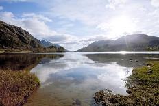 Sun Reflection of Loch Shiel Lake at Glenn Finnan Highlands Scotland-vichie81-Photographic Print