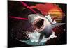 Vicious Laser Shark In Space-null-Mounted Poster