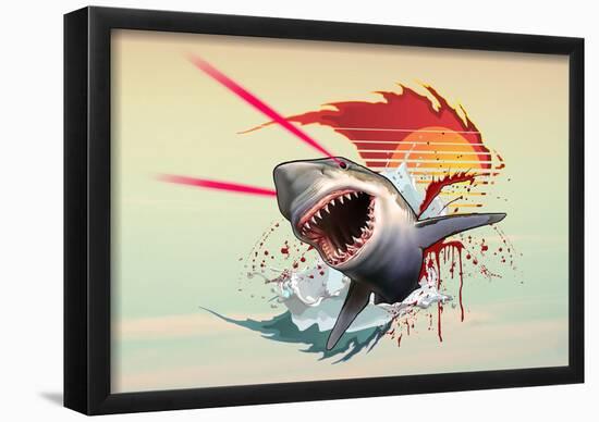 Vicious Laser Shark-null-Framed Poster