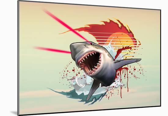 Vicious Laser Shark-null-Mounted Poster