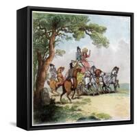 Vicissitudes of the Road in 1787, the Highwayman, Lord Barrymore Stopped, 1890-Thomas Rowlandson-Framed Stretched Canvas