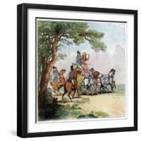 Vicissitudes of the Road in 1787, the Highwayman, Lord Barrymore Stopped, 1890-Thomas Rowlandson-Framed Giclee Print