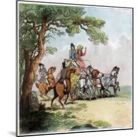 Vicissitudes of the Road in 1787, the Highwayman, Lord Barrymore Stopped, 1890-Thomas Rowlandson-Mounted Giclee Print