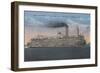 Vicksburg, MS - View of Boat with Cotton Onboard-Lantern Press-Framed Art Print