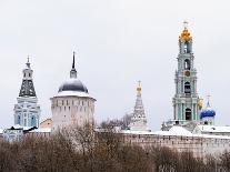 Sergiev Posad. Snow-Covered Domes of Holy Trinity-Sergius Lavra in Winter-vicsa-Framed Stretched Canvas