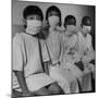 Victims of a Bomb in Hiroshima Waiting to Be Examined by A.B.C.C-Carl Mydans-Mounted Photographic Print