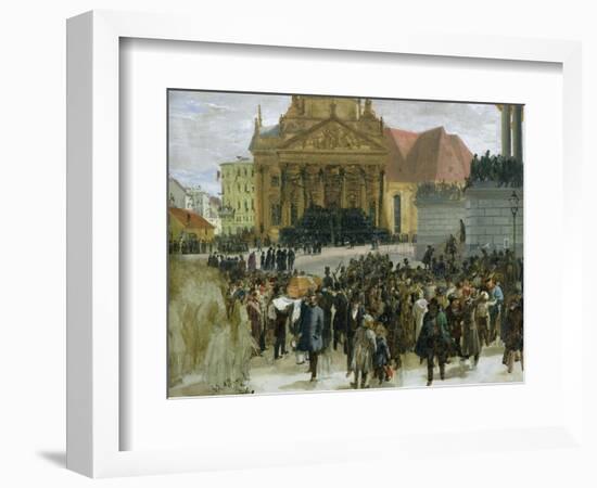 Victims of the March Revolution in Berlin Lying in State, 1848-Adolph von Menzel-Framed Giclee Print