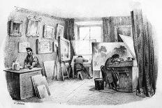 French Engraver at Work-Victor Adam-Art Print