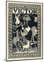 Victor Bicycles (vertical, monochrome)-William Henry Bradley-Mounted Art Print