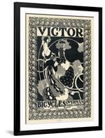 Victor Bicycles (vertical, monochrome)-William Henry Bradley-Framed Art Print