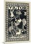 Victor Bicycles (vertical, monochrome)-William Henry Bradley-Mounted Art Print