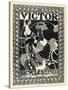 Victor Bicycles (vertical, monochrome)-William Henry Bradley-Stretched Canvas