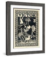 Victor Bicycles (vertical, monochrome)-William Henry Bradley-Framed Art Print