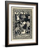 Victor Bicycles (vertical, monochrome)-William Henry Bradley-Framed Art Print