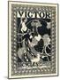 Victor Bicycles (vertical, monochrome)-William Henry Bradley-Mounted Art Print