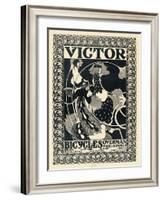 Victor Bicycles (vertical, monochrome)-William Henry Bradley-Framed Art Print