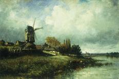 A River Landscape with a Windmill-Victor Dupre-Giclee Print