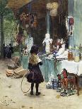 Flower Seller near the Louvre, Paris-Victor Gilbert-Giclee Print
