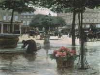 A Young Girl in the Jardins Des Champs Elysees-Victor Gilbert-Giclee Print