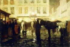 A Paris Street, Evening-Victor Gilsoul-Framed Stretched Canvas