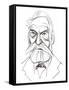 Victor Hugo - caricature of French writer-Neale Osborne-Framed Stretched Canvas