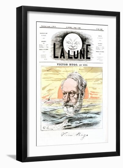 Victor Hugo, French Poet, Dramatist and Novelist, 1867-Andre Gill-Framed Giclee Print