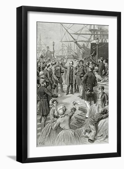 Victor Hugo Hails a Universal Republic During a Speech While in Exile on 1st August 1852-Frederic Lix-Framed Giclee Print