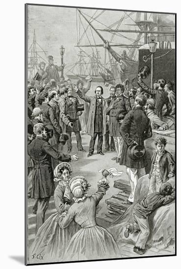 Victor Hugo Hails a Universal Republic During a Speech While in Exile on 1st August 1852-Frederic Lix-Mounted Giclee Print