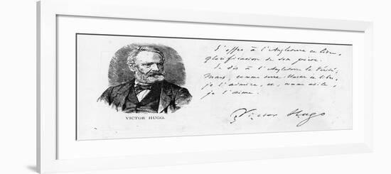 Victor Hugo's Dedication to England of His Book on Shakespeare, C.1864-Victor Hugo-Framed Giclee Print