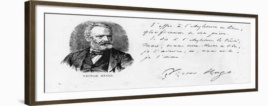 Victor Hugo's Dedication to England of His Book on Shakespeare, C.1864-Victor Hugo-Framed Giclee Print