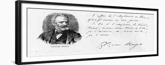 Victor Hugo's Dedication to England of His Book on Shakespeare, C.1864-Victor Hugo-Framed Giclee Print
