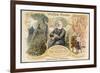 Victor Hugo with Scenes from Two of His Books-null-Framed Premium Giclee Print