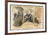 Victor Hugo with Scenes from Two of His Books-null-Framed Premium Giclee Print