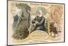 Victor Hugo with Scenes from Two of His Books-null-Mounted Premium Giclee Print