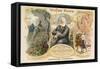 Victor Hugo with Scenes from Two of His Books-null-Framed Stretched Canvas