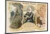 Victor Hugo with Scenes from Two of His Books-null-Mounted Art Print