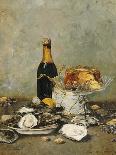 Oysters, Cake and a Bottle of Champagne, 1891-Victor Morenhout-Framed Giclee Print