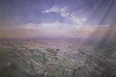 General View of Paris from a Hot-Air Balloon, 1855-Victor Navlet-Stretched Canvas