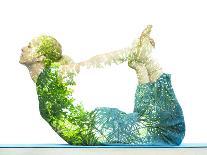 Creative Double Exposure Portrait of Woman Combined with Photograph of Nature-Victor Tongdee-Photographic Print