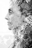 Creative Double Exposure Portrait of Woman Combined with Photograph of Nature-Victor Tongdee-Photographic Print