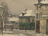 Snow Effect in the Suburbs, C.1875-85 (Oil on Canvas)-Victor Vignon-Giclee Print