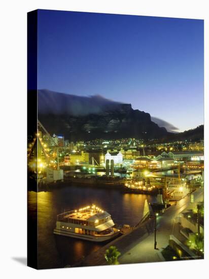 Victoria and Albert Waterfront with Table Mountain Behind, Cape Town, South Africa-Fraser Hall-Stretched Canvas