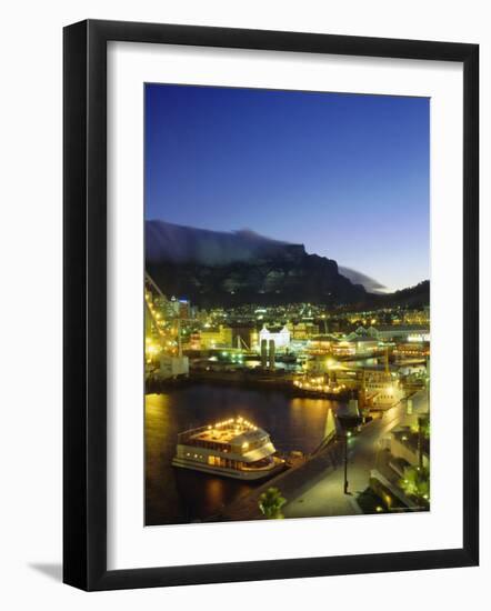 Victoria and Albert Waterfront with Table Mountain Behind, Cape Town, South Africa-Fraser Hall-Framed Photographic Print