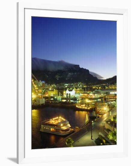 Victoria and Albert Waterfront with Table Mountain Behind, Cape Town, South Africa-Fraser Hall-Framed Photographic Print